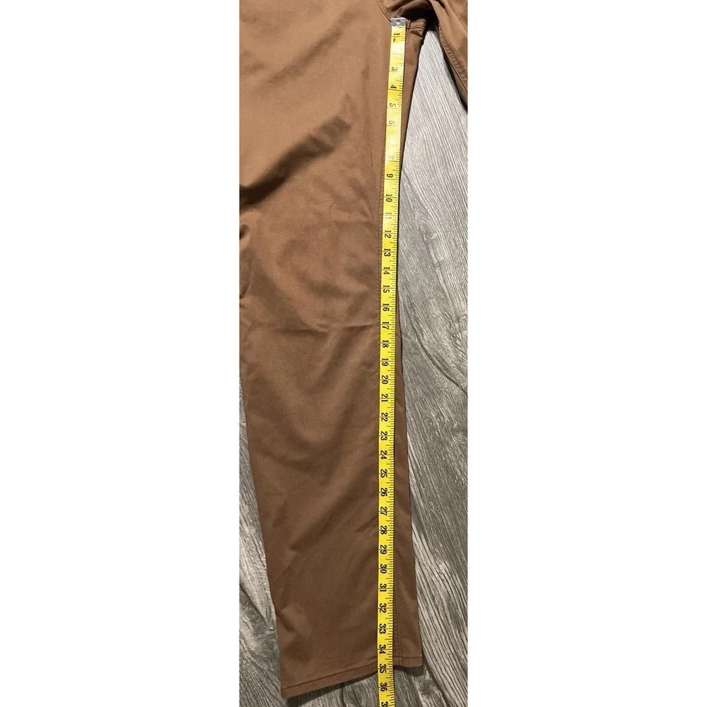 Hudson Blake Slim Straight Zip Fly Brown Men's Chino Flat Front Pants Size 36x35